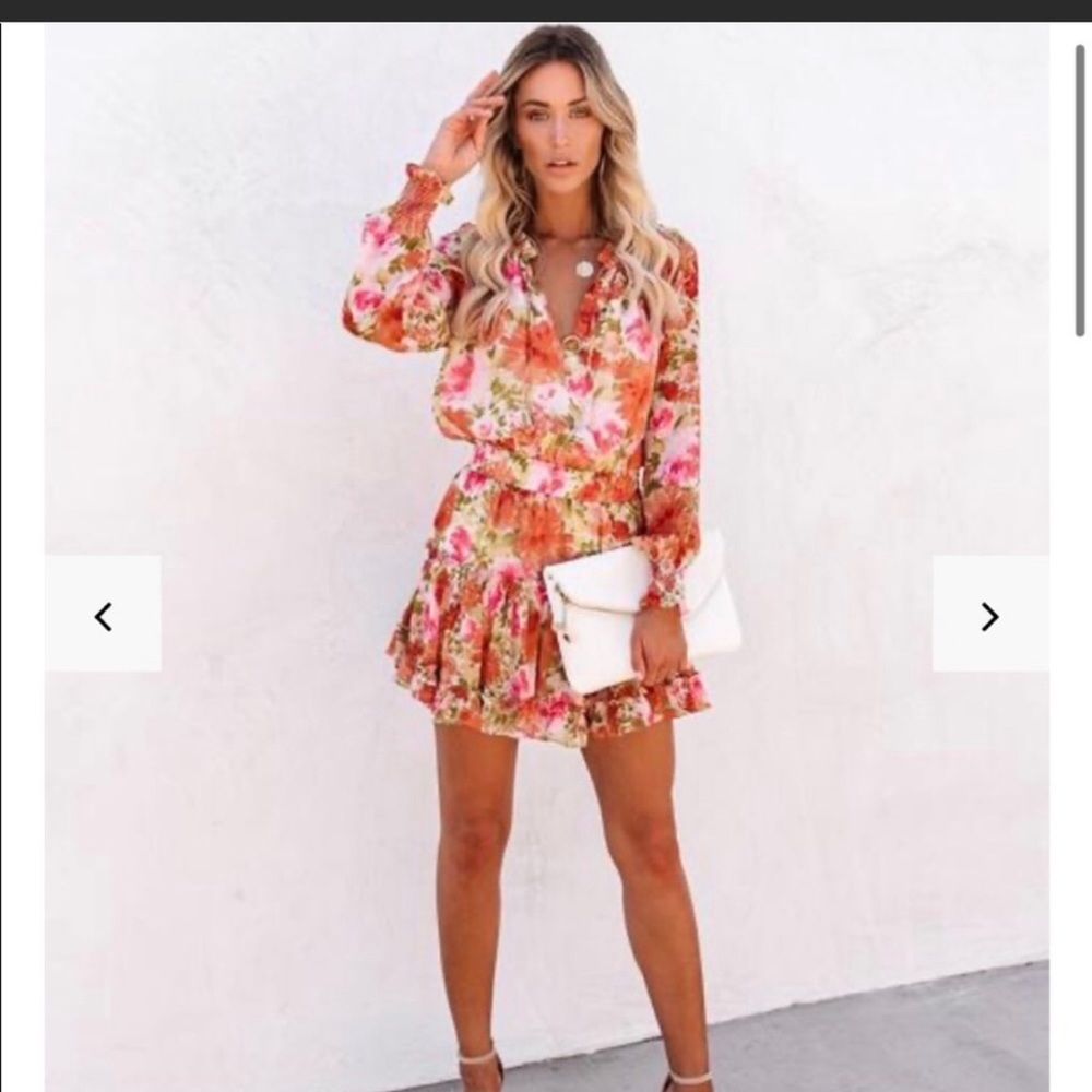 Flower long sleeve summer dress - VICI